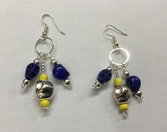 Triple Skull Dangle Earrings