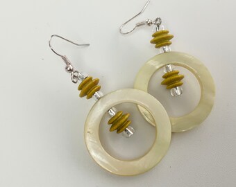 Pretty large Hooped Shell Dangly Earrings