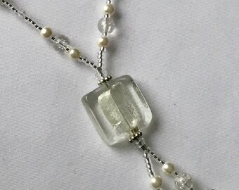 Crystal and pearl necklace