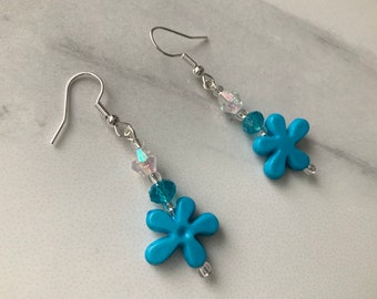 Bright Blue Splash Earrings