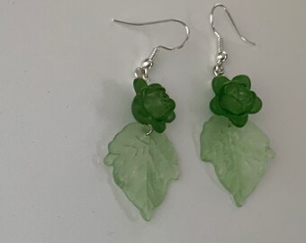 Green Leaf Earrings