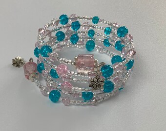 Pink and Blue Memory Bracelet