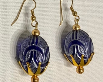 Chunky Blue Dangle Earrings