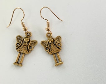 Gold Plated Fairy Charm Earrings