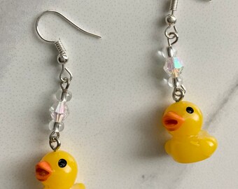 Little Yellow Duck Dangly Earrings