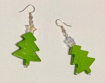 Large Christmas Tree Earrings
