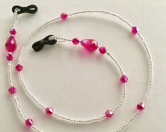 Pretty pink sparkle bead spectacle chain