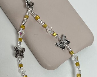 Yellow Butterfly Phone Charm