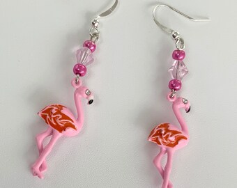 Pink Flamingo Dangle Earrings