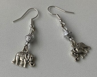 Elephant Charms Dangly Earrings