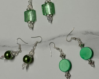 Green Dangle Earrings