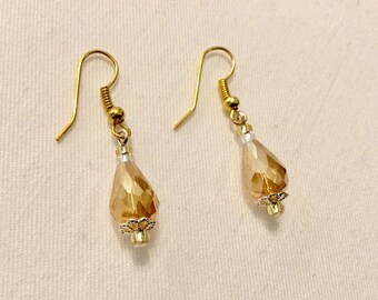 Gold sparkle bead earrings