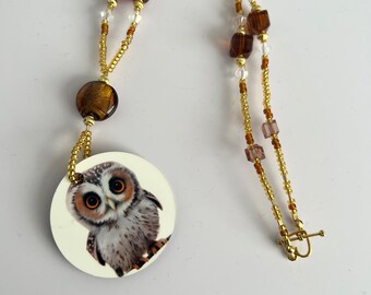 Large Owl Pendant Necklace