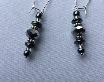 Grey dangle earrings
