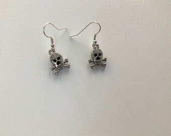 Skull and Crossbones Charm Earrings