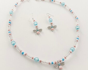 Pretty Bee Necklace and Earrings