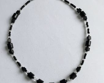 Black beaded necklace