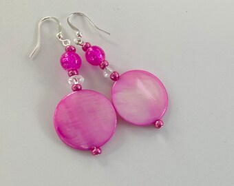 Pink Dangly Earrings