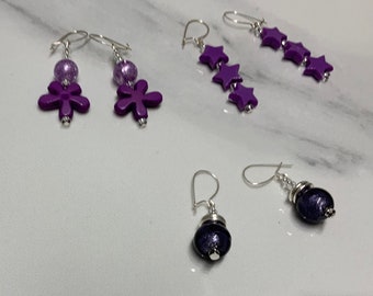 Purple Dangle Earrings