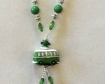Bright Green Campervan Necklace