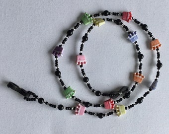 Crown bead spectacle/glasses chain