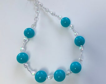 Pretty Bright Blue Chunky Necklace