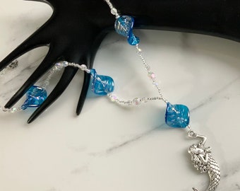 Pretty Blue Bead Mermaid Necklace
