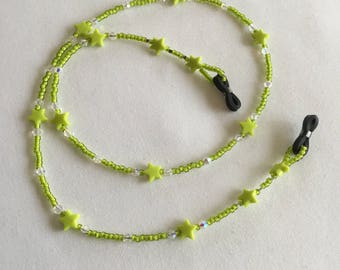Lime green beaded spectacle
