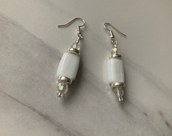 White Dangle Earrings