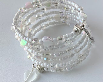 White Mermaid Charm Memory Bracelet