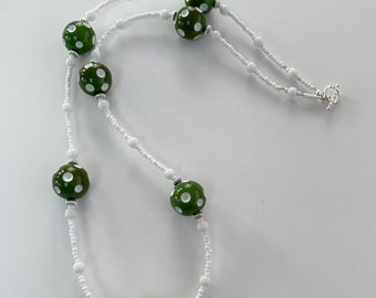 Green Dotty Bead Necklace