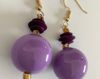 Pretty Purple Dangle Earrings