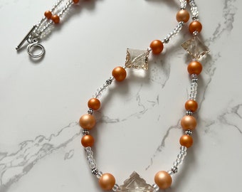 Peach Beaded Necklace