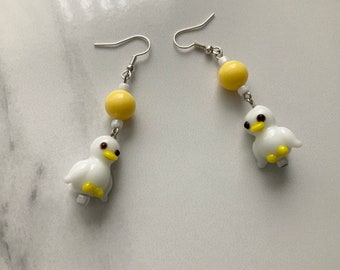 Little White Duck Earrings
