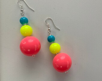 Bright Bead Dangle Earrings