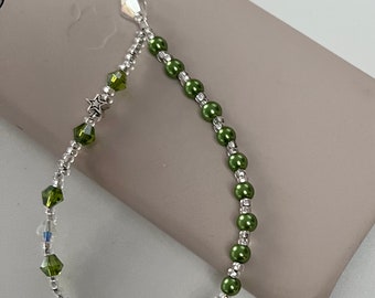 Green Bead Phone Charm