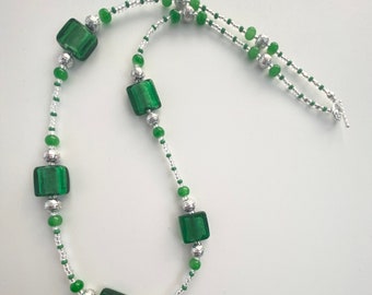 Bright Green Bead Necklace