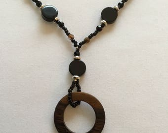 Black and brown beaded necklace