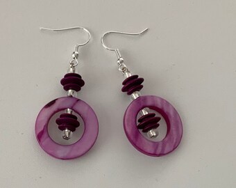 Pretty Purple Hooped Earrings