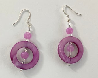 Purple Hooped Earrings