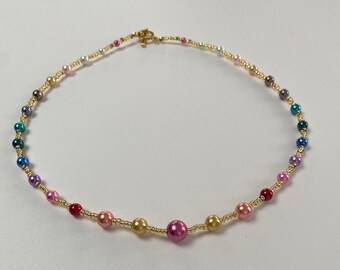 Colourful Pearly Bead Necklace