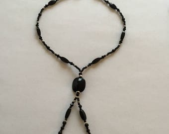Black beaded necklace