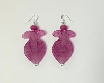 Chunky Purple Fish Earrings