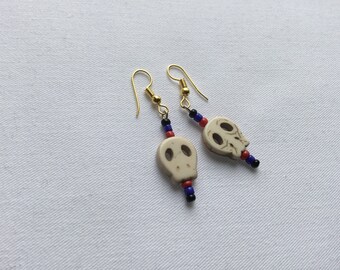 Skull bead earrings