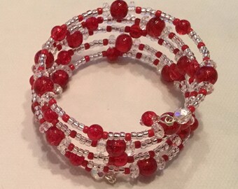 Red beaded memory bracelet