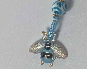 Blue Bee Pendant Necklace