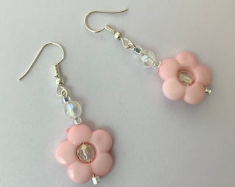 Pretty Light Pink Flower Earrings