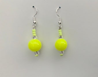 Bright Yellow Dangly Earrings