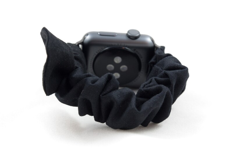 Black Apple Watch Scrunchie Band with Top Knot Bow 38mm 42mm | Etsy