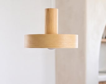 Ash Wood Ceiling Lamp, Stylish Kitchen Island Light for Scandinavian decor, Modern Dining Light